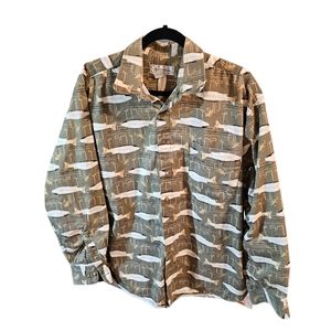 Crossings Novelty Rainbow Trout Shirt Long Sleeve Cotton Mens XL